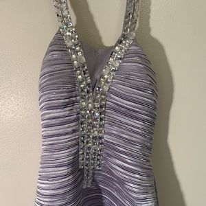 Light purple satin mini dress